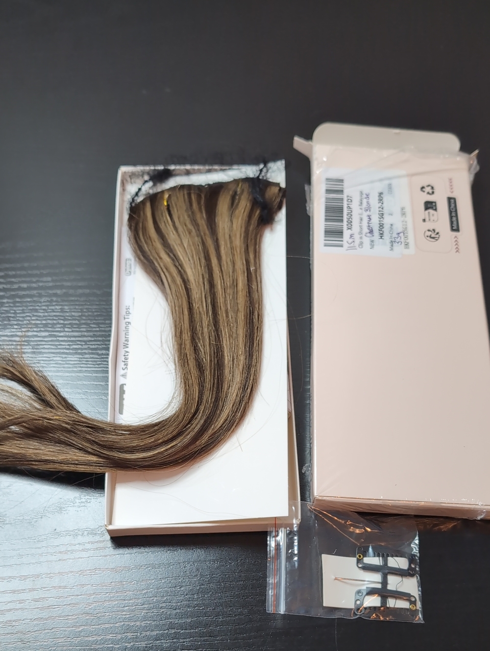 11.5 In 33 G Clip In Human Hair Extensions Chestnut Blonde Balayage Six Pieces
